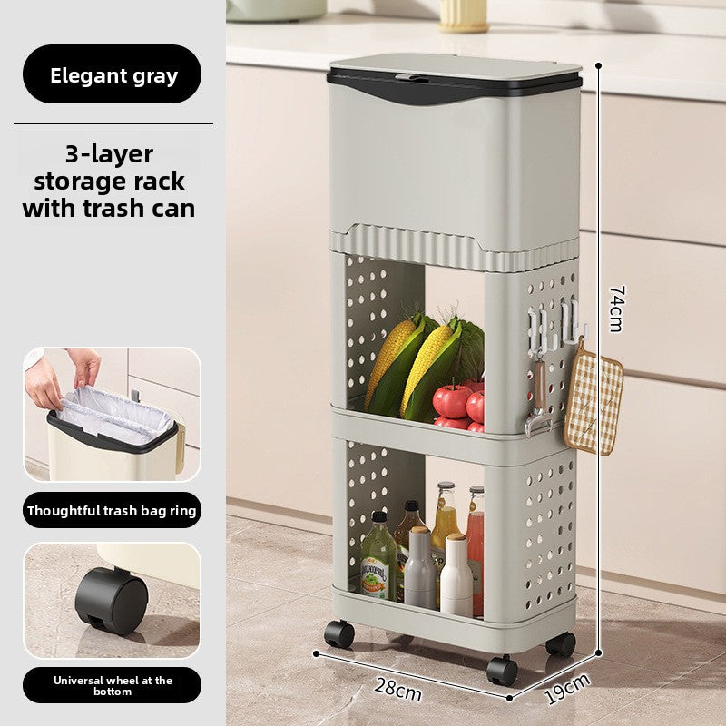 Kitchen Trash Can with Wheels Large Capacity