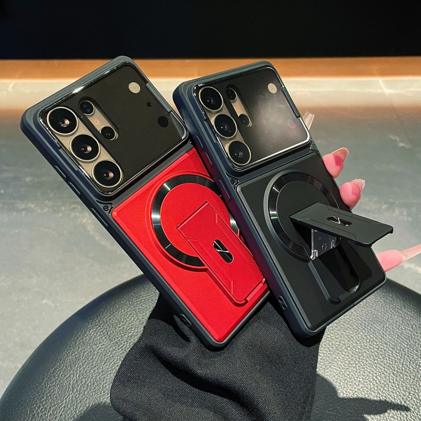 Magnetic Stand Protective Phone Case for Samsung Models
