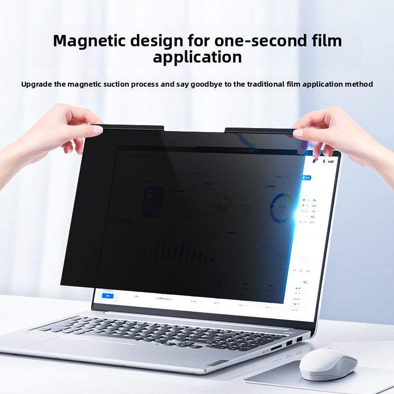 Removable magnetic privacy screen protector for laptops
