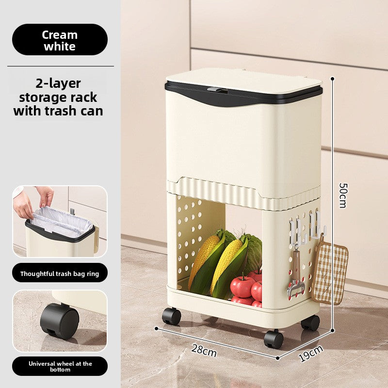 Kitchen Trash Can with Wheels Large Capacity