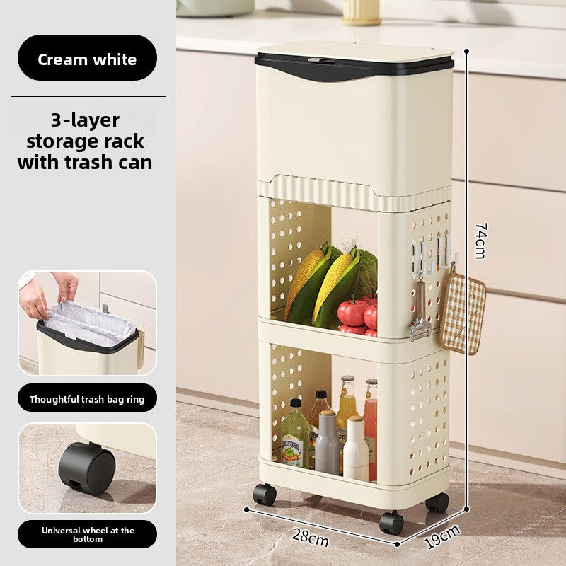 Kitchen Trash Can with Wheels Large Capacity