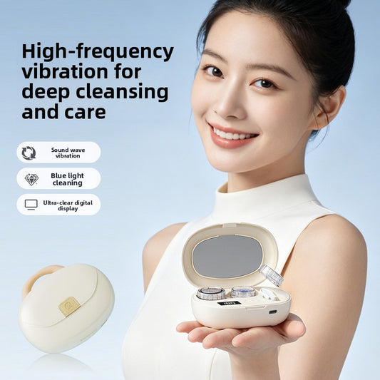 Portable Electric Contact Lens Cleaner and Storage Box